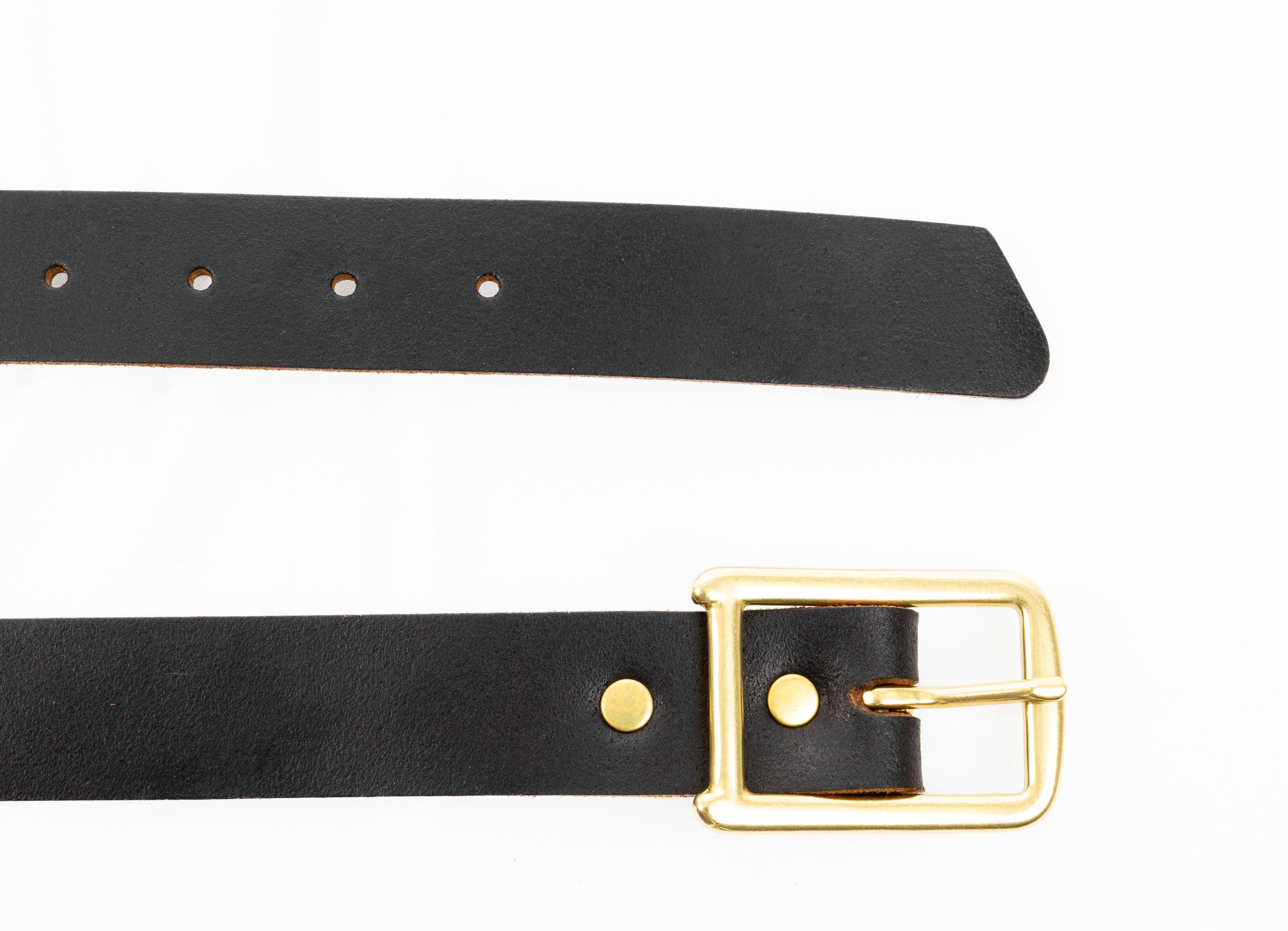 No. 640 Founders Buckle Belt, Ebony Waxed Flesh