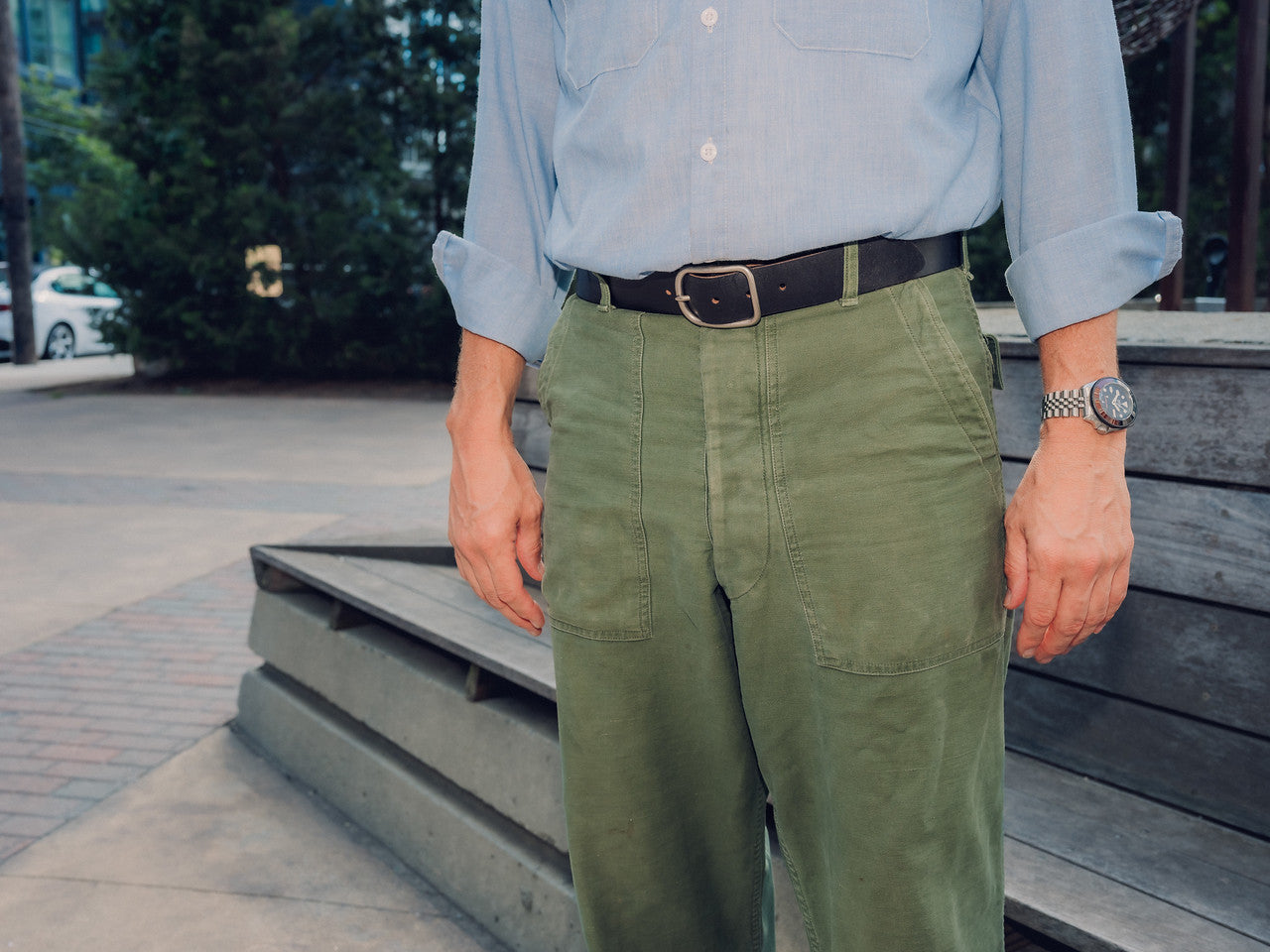 No. 288 Western Debossed Center Bar Belt, Hickory